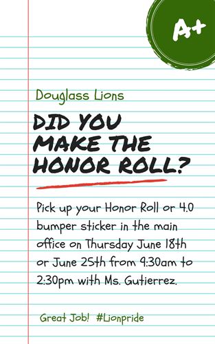 Honor Roll Bumper Sticker